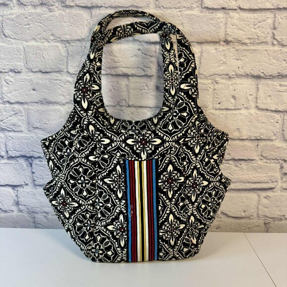 Vera Bradley Retired Barcelona 2010 Pattern Shoulder Bag Tote Side Pocket Magnet - Picture 2 of 9